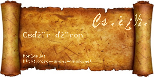 Csór Áron névjegykártya