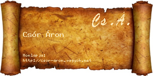 Csór Áron névjegykártya
